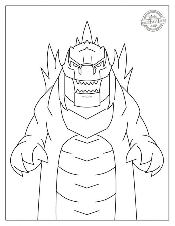 Godzilla Monster Coloring Pages Free Printable 54