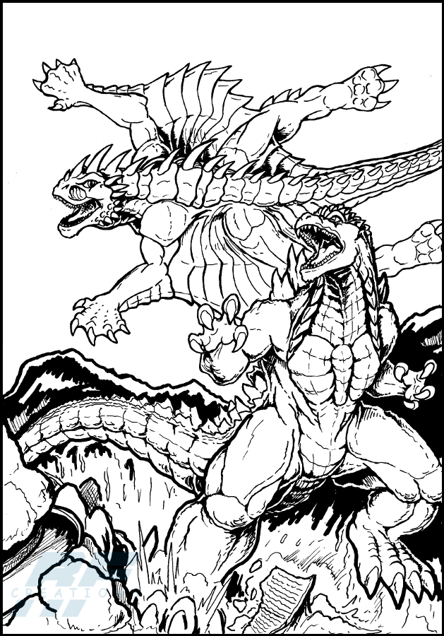 Godzilla Monster Coloring Pages Free Printable 60