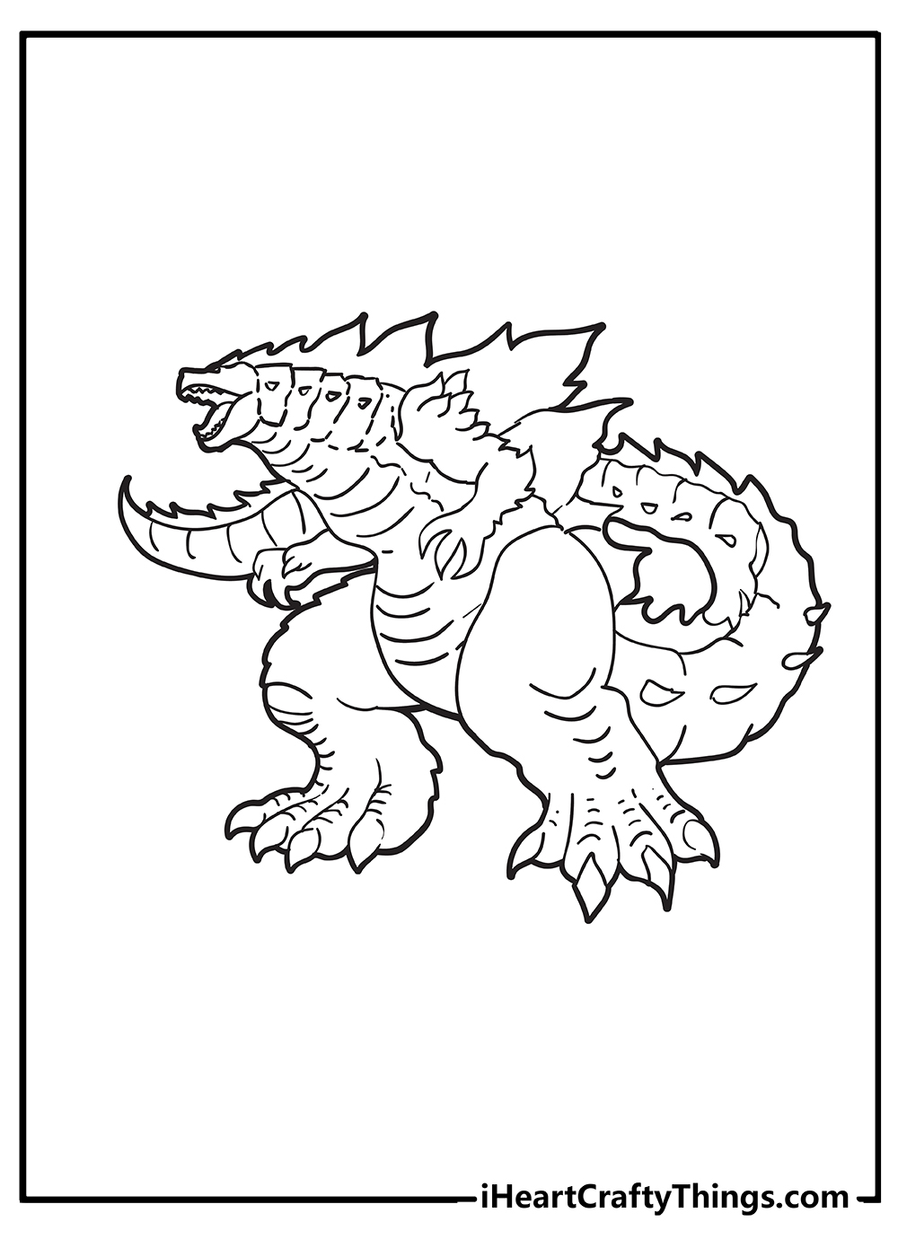 Godzilla Monster Coloring Pages Free Printable 72