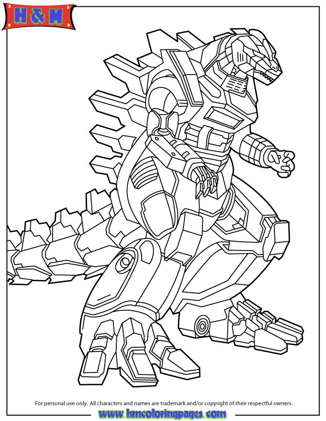 Godzilla Monster Coloring Pages Free Printable 74