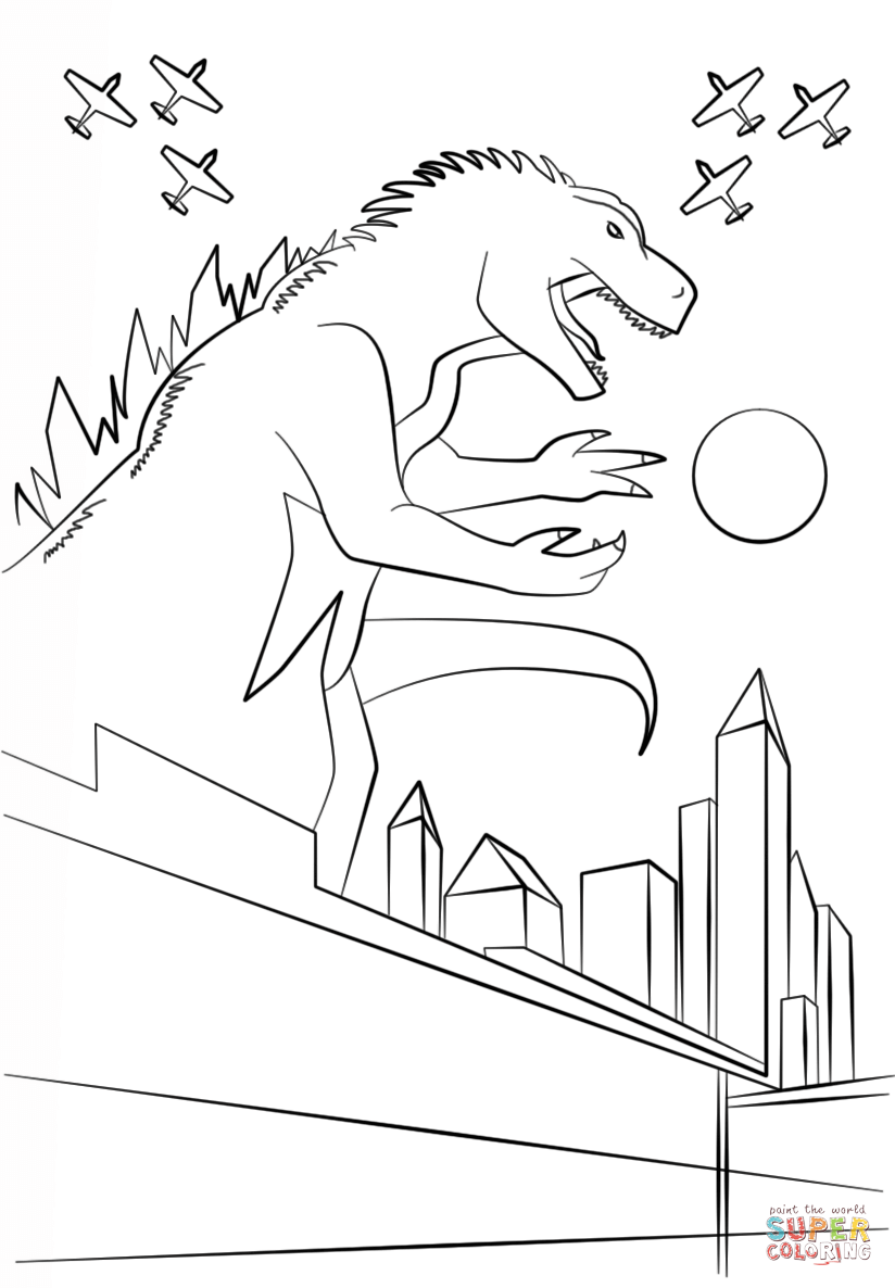 Godzilla Monster Coloring Pages Free Printable 76