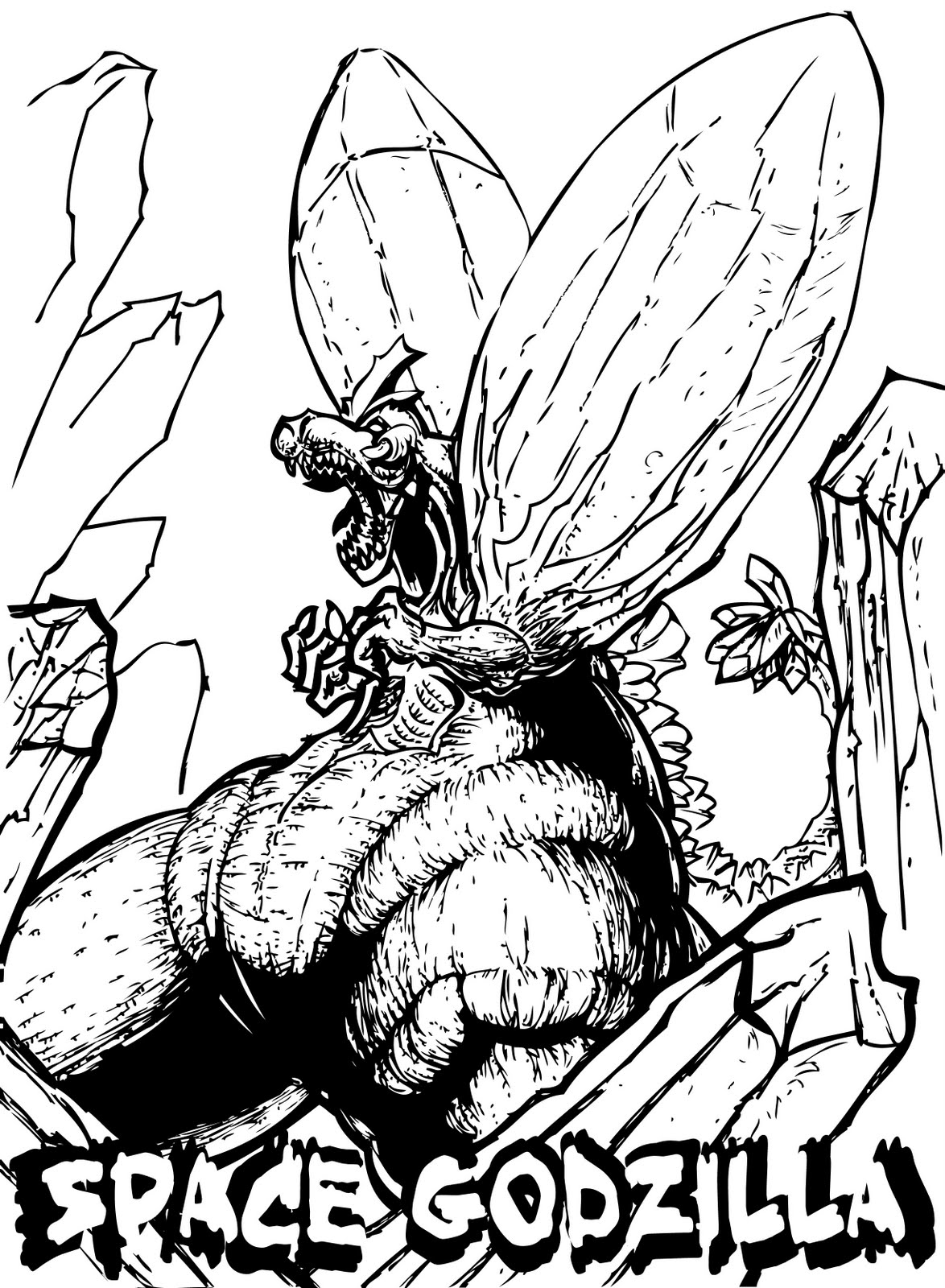 Godzilla Monster Coloring Pages Free Printable 78