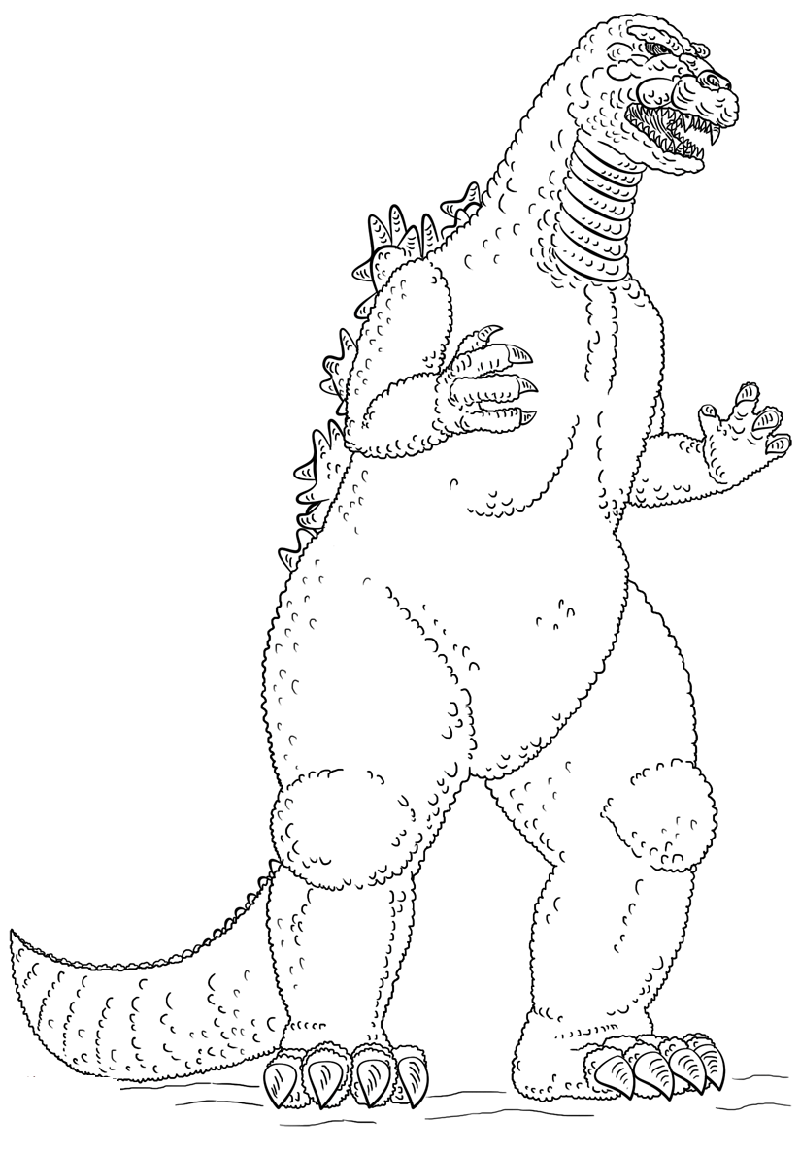 Godzilla Monster Coloring Pages Free Printable 8