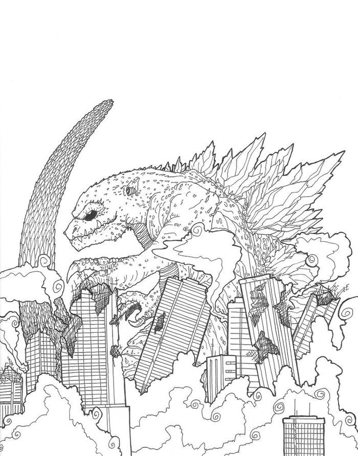 Godzilla Monster Coloring Pages Free Printable 80