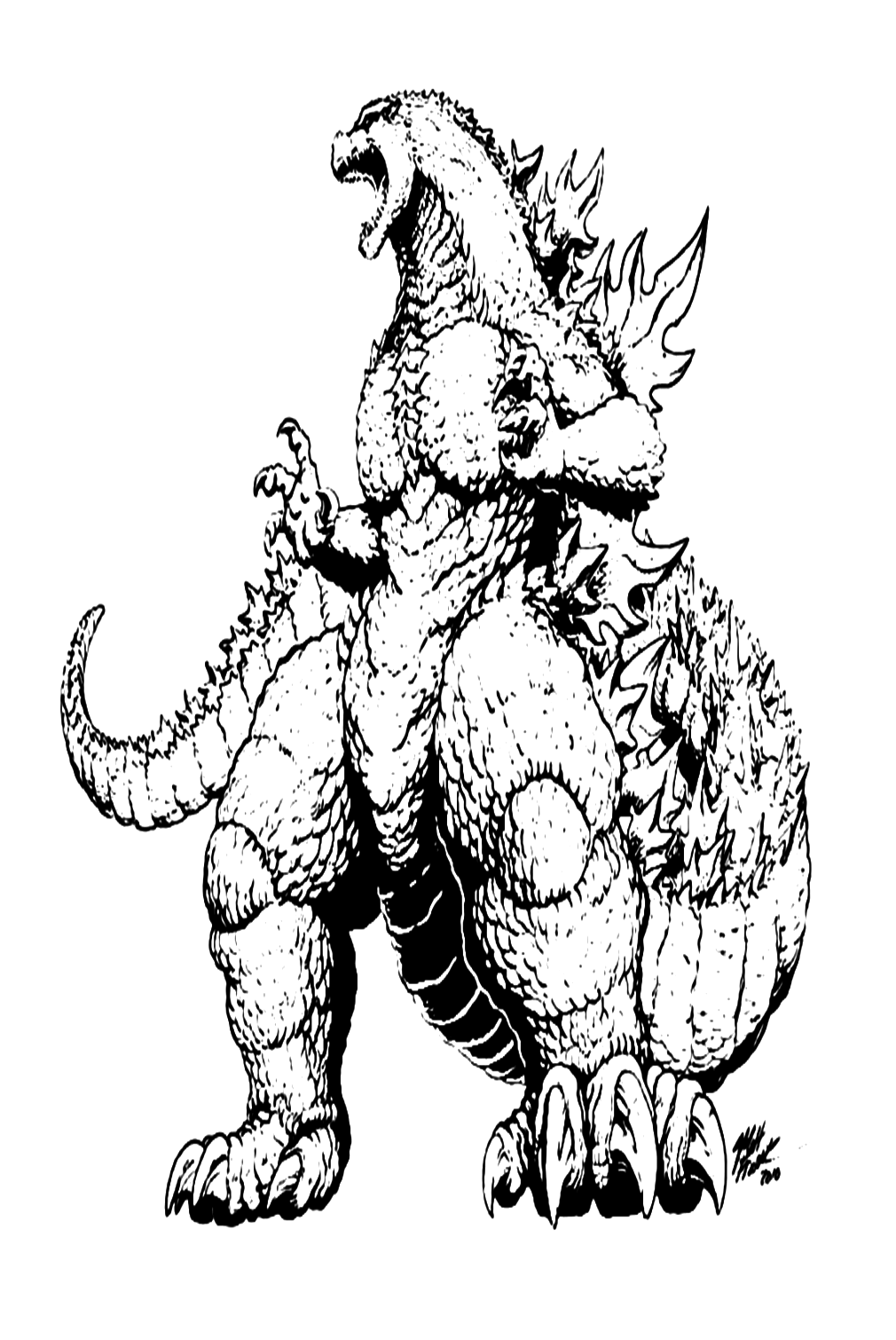 Godzilla Monster Coloring Pages Free Printable 81