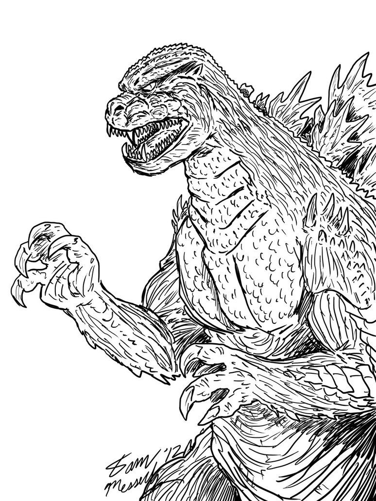 Godzilla Monster Coloring Pages Free Printable 94