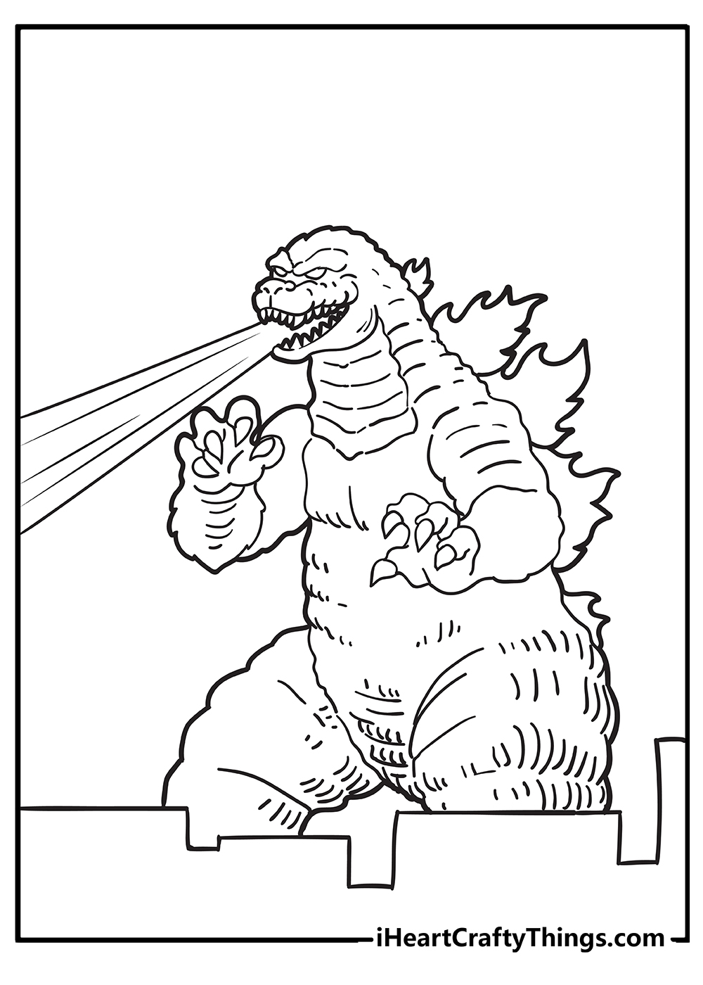 Godzilla Monster Coloring Pages Free Printable 96