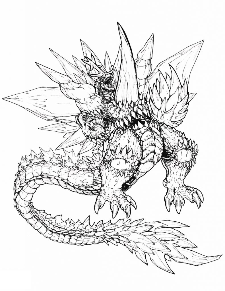 Godzilla Monster Coloring Pages Free Printable 97