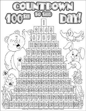 happy 100th day of school coloring