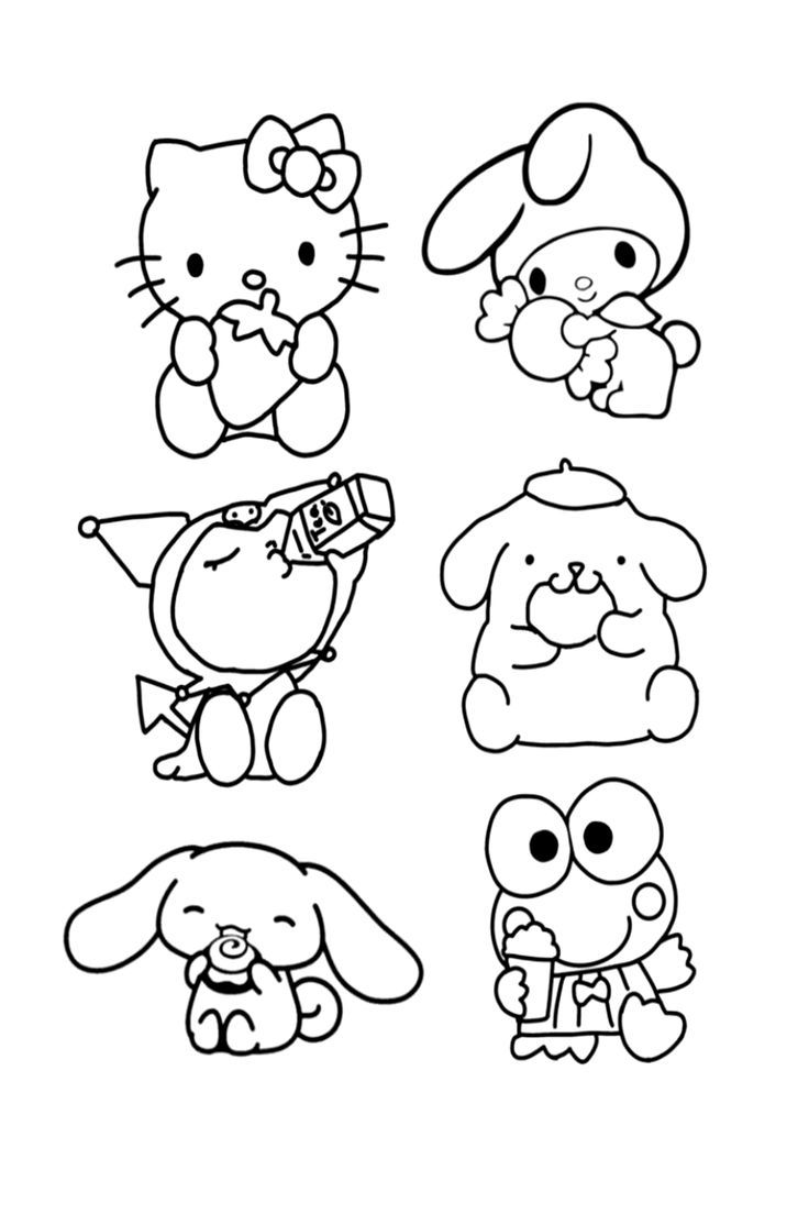 hello kitty and mimmy coloring pages