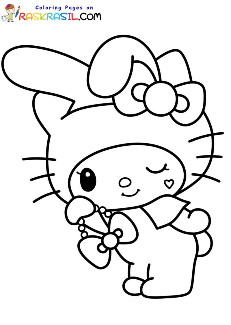 hello kitty baby coloring pages