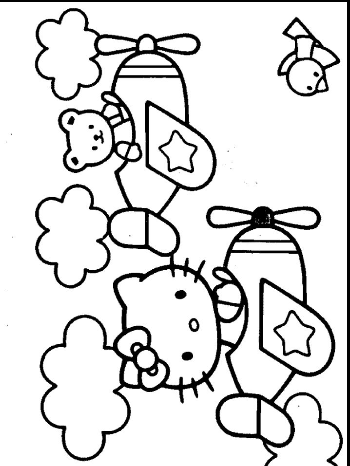 hello kitty balloons coloring pages