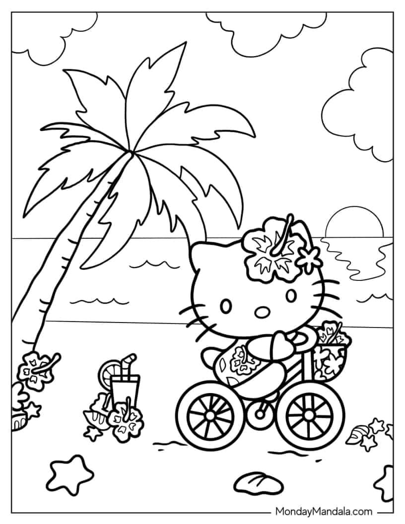 hello kitty boba coloring pages