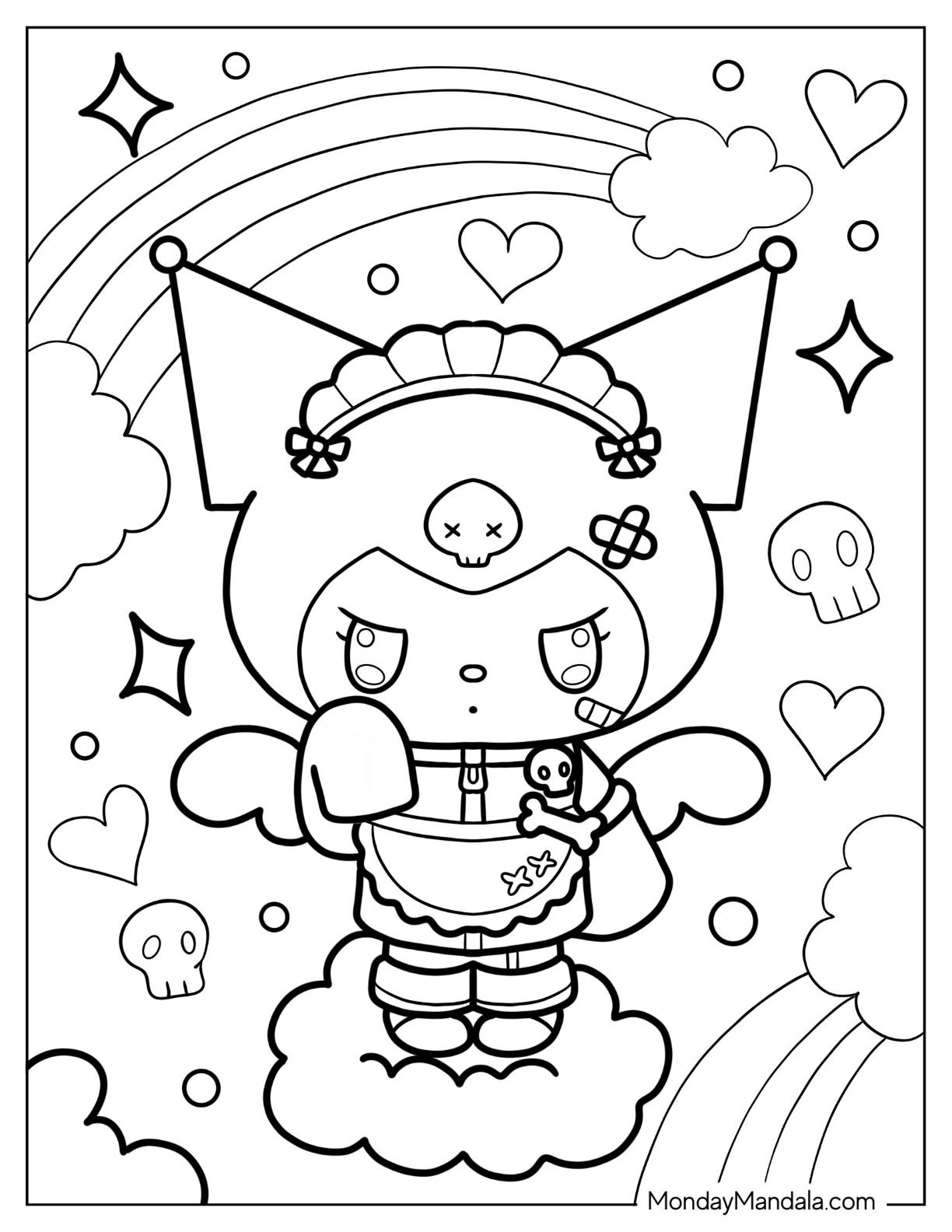 hello kitty cafe coloring pages