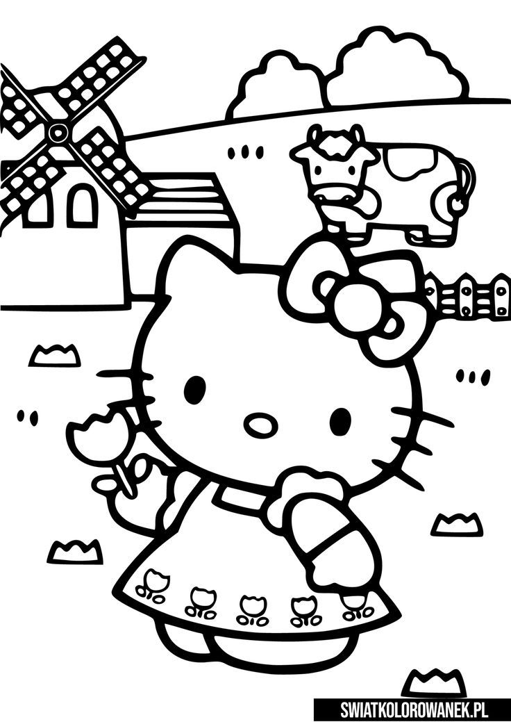 hello kitty cake coloring pages