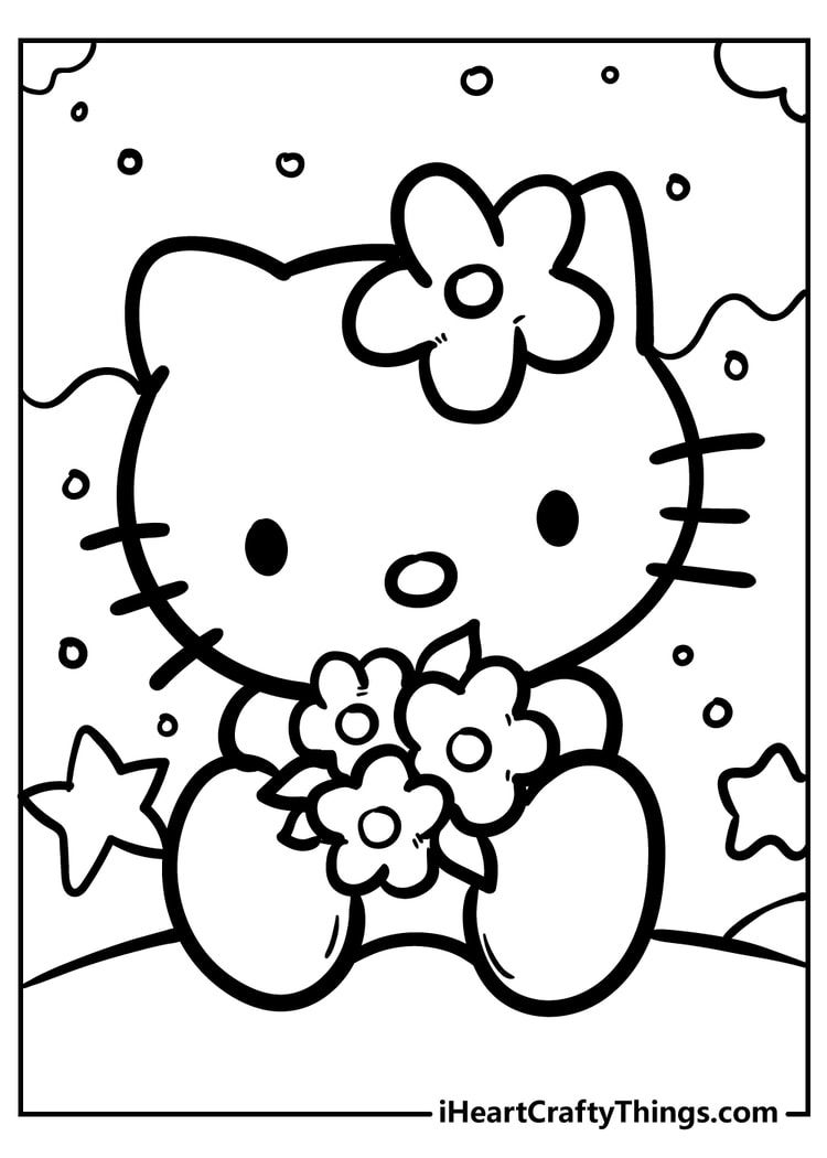 hello kitty coloring pages big