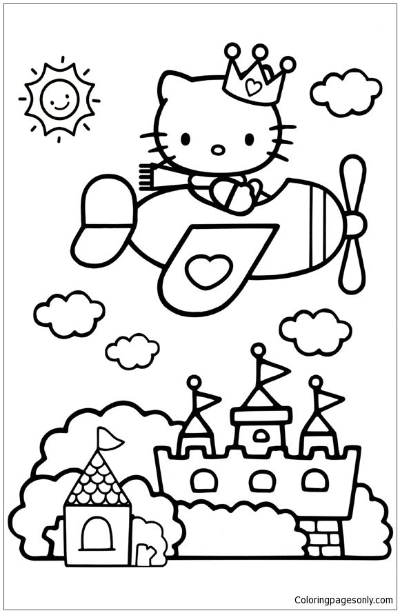 hello kitty coloring pages dress