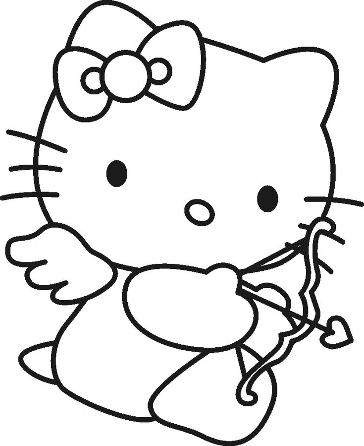 hello kitty coloring pages heart