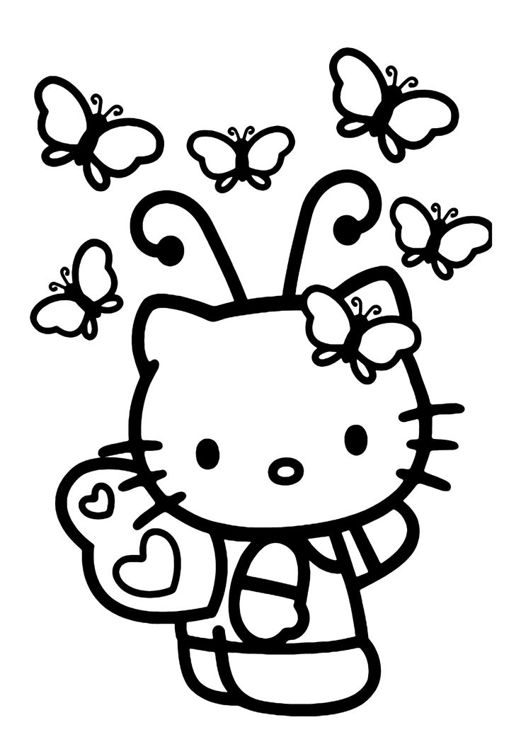 hello kitty coloring pages love