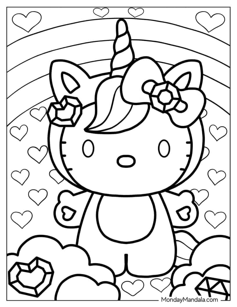 hello kitty coloring pages mothers day