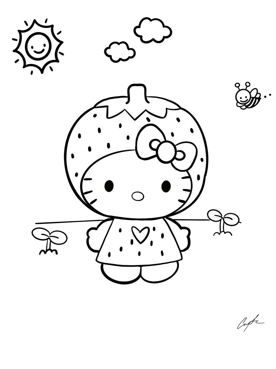 hello kitty coloring pages nurse