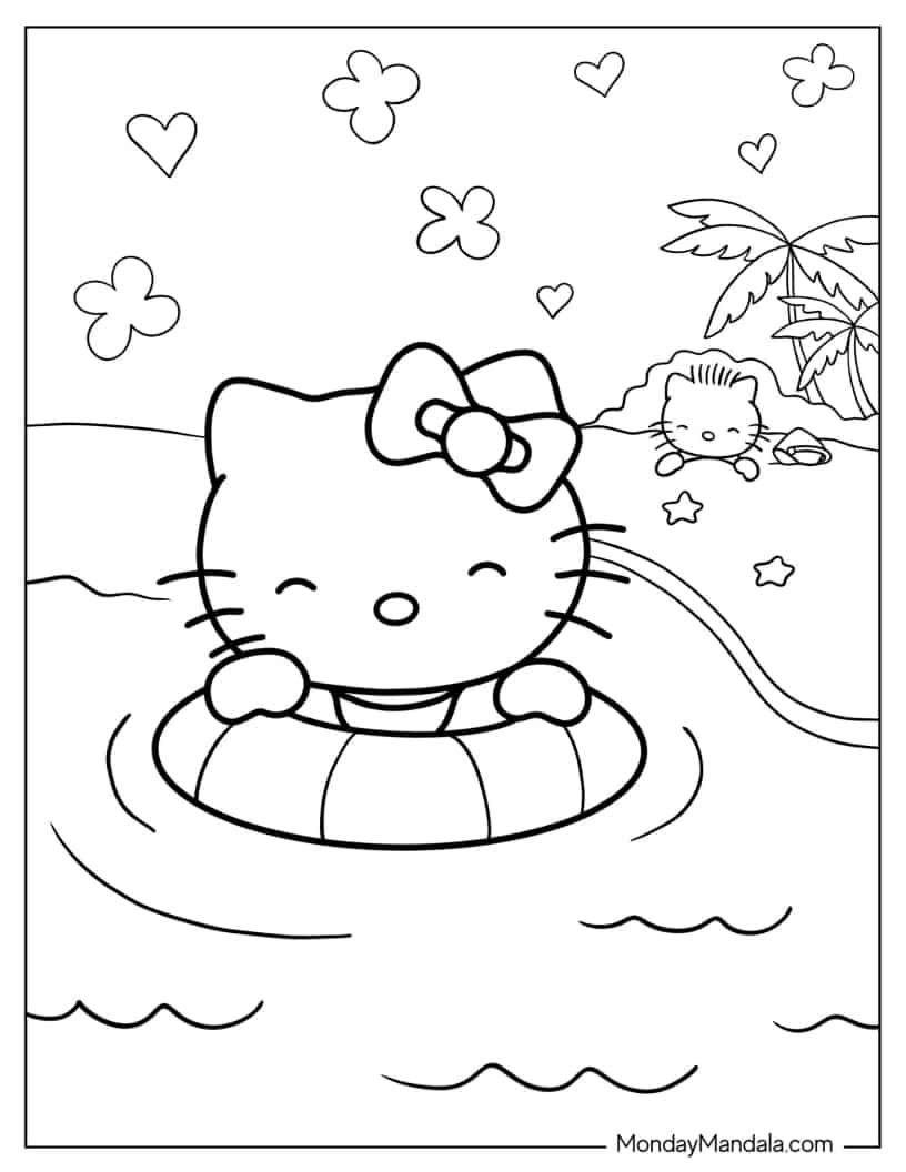 hello kitty coloring pages pdf christmas