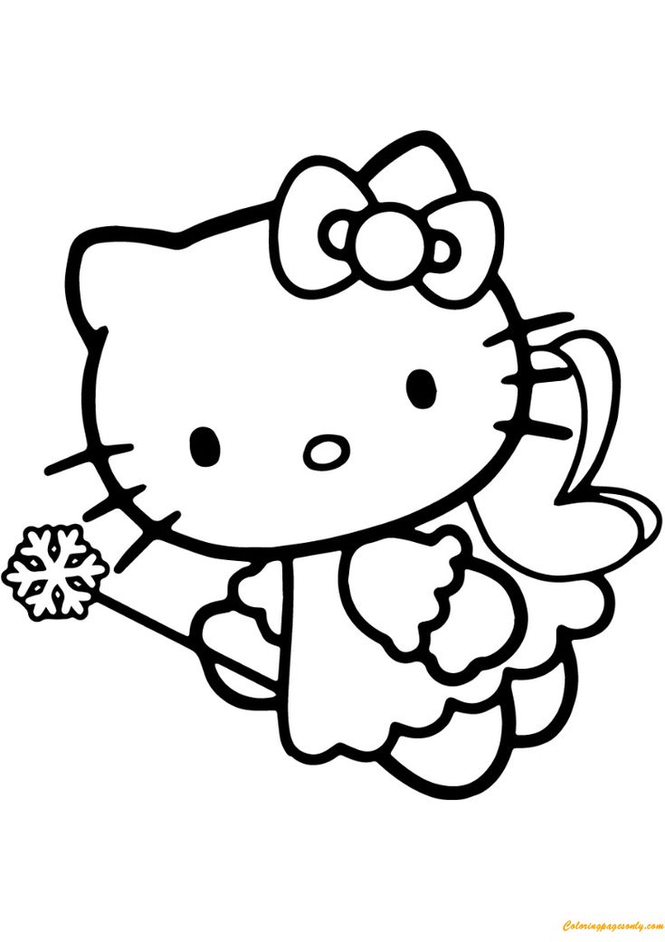 hello kitty coloring pages transparent