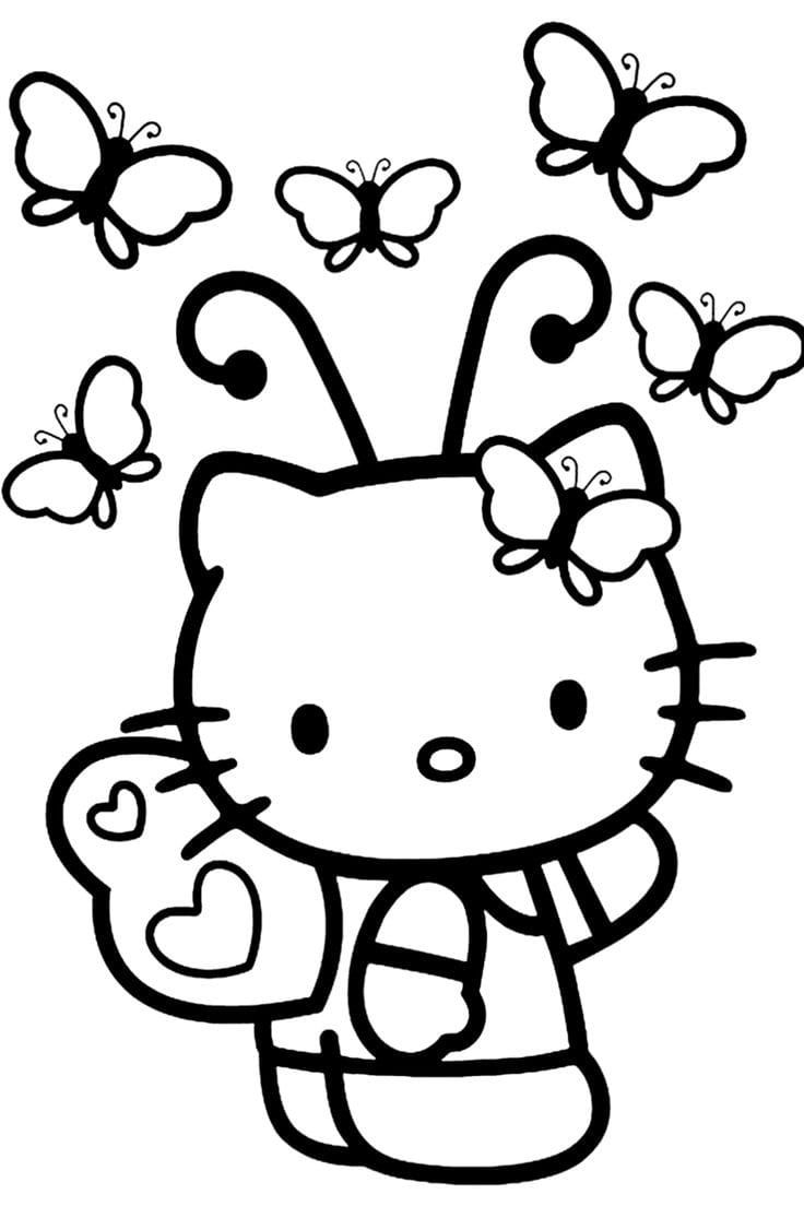 hello kitty dinosaur coloring pages