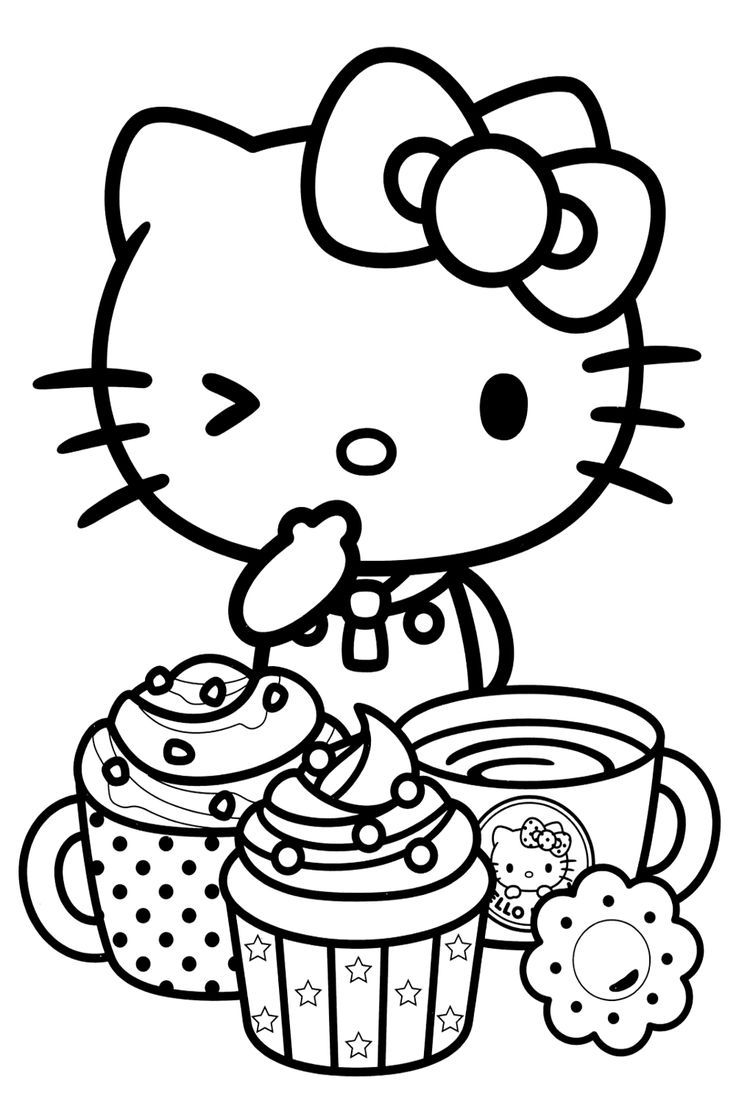 hello kitty head coloring pages