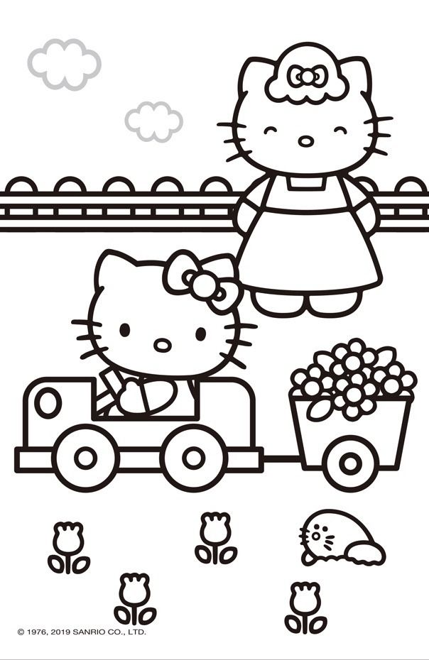 hello kitty holiday coloring pages