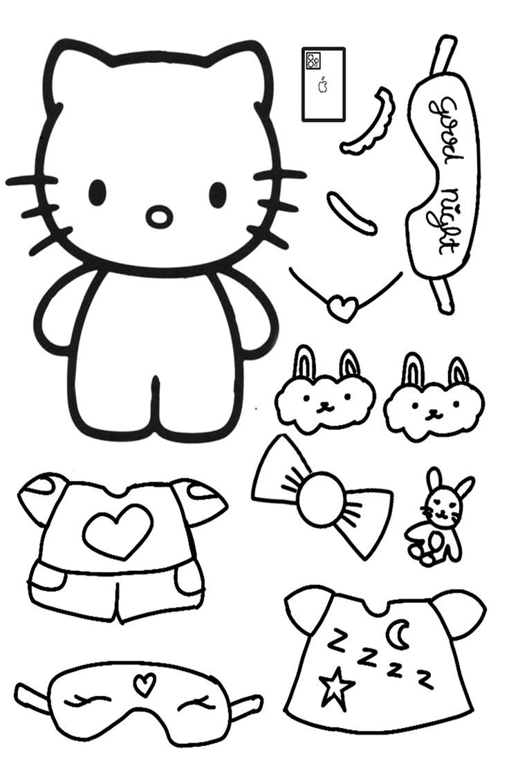 hello kitty kuromi and melody coloring pages