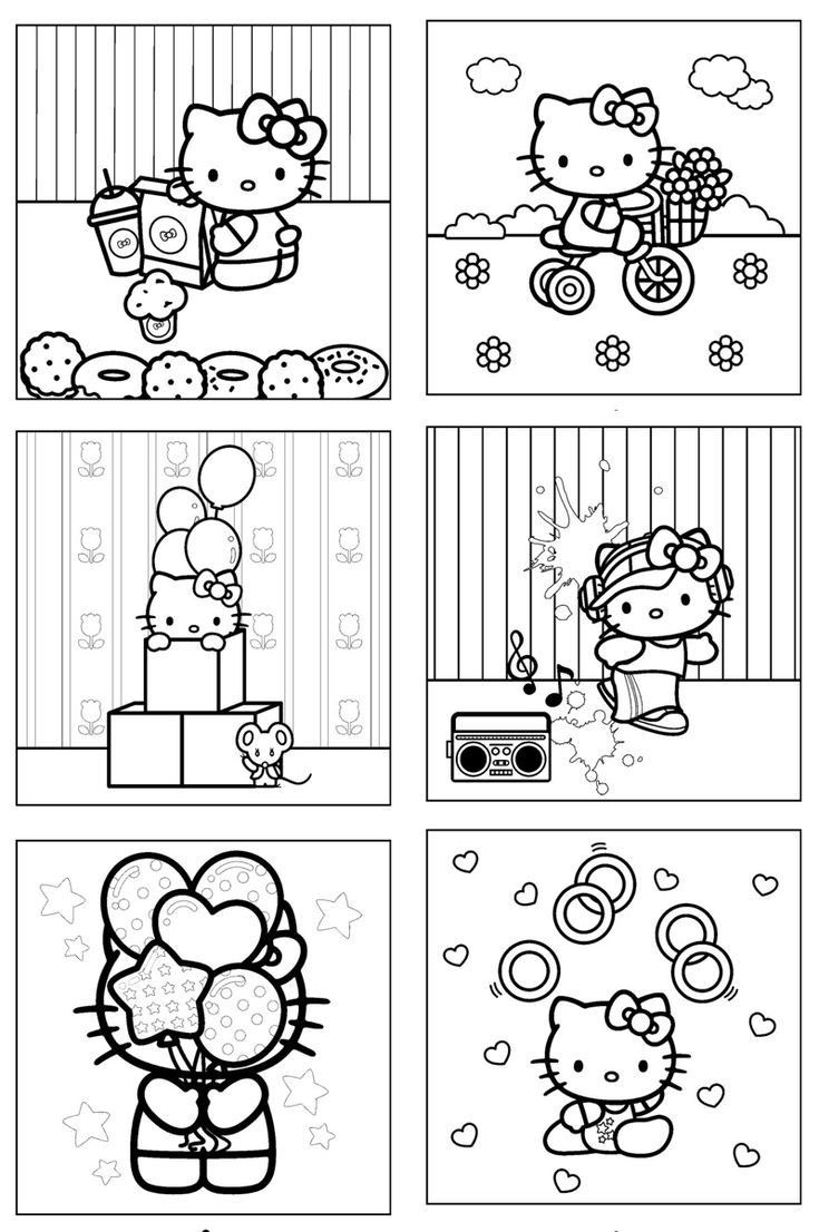 hello kitty mushroom coloring pages