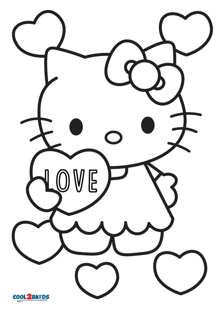 hello kitty on a bike coloring pages