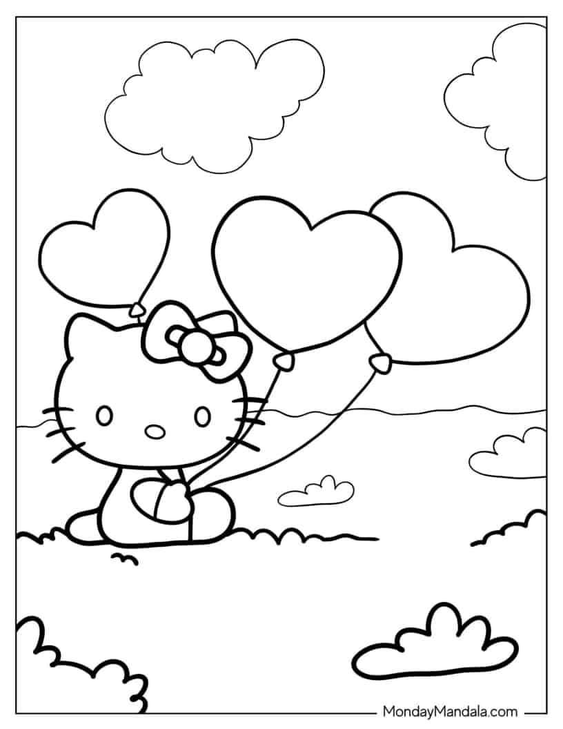 hello kitty queen coloring pages