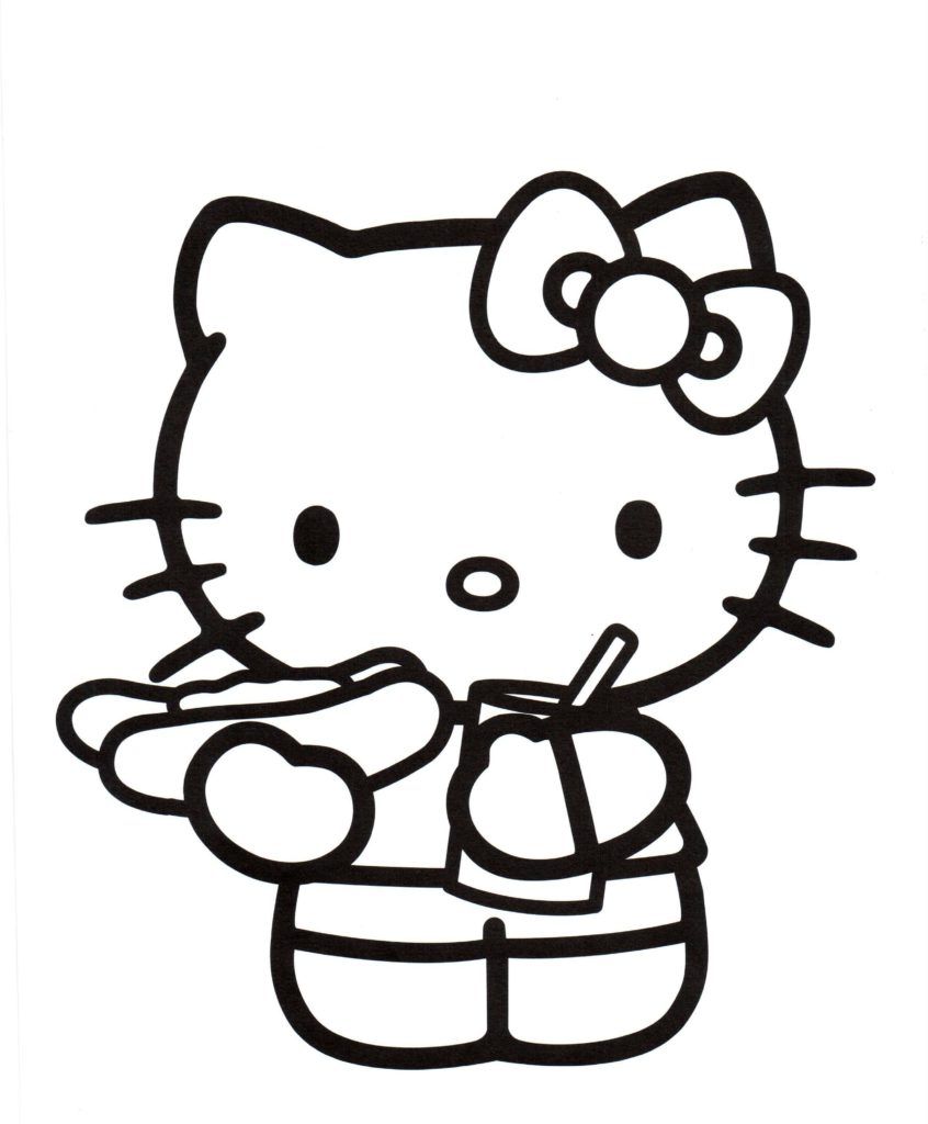 hello kitty sleeping coloring pages