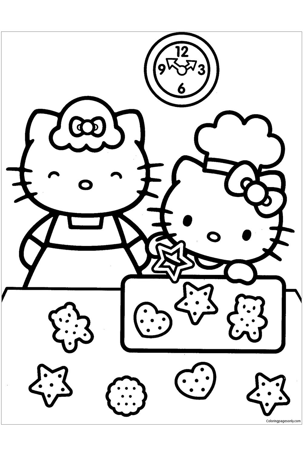 hello kitty witch coloring pages