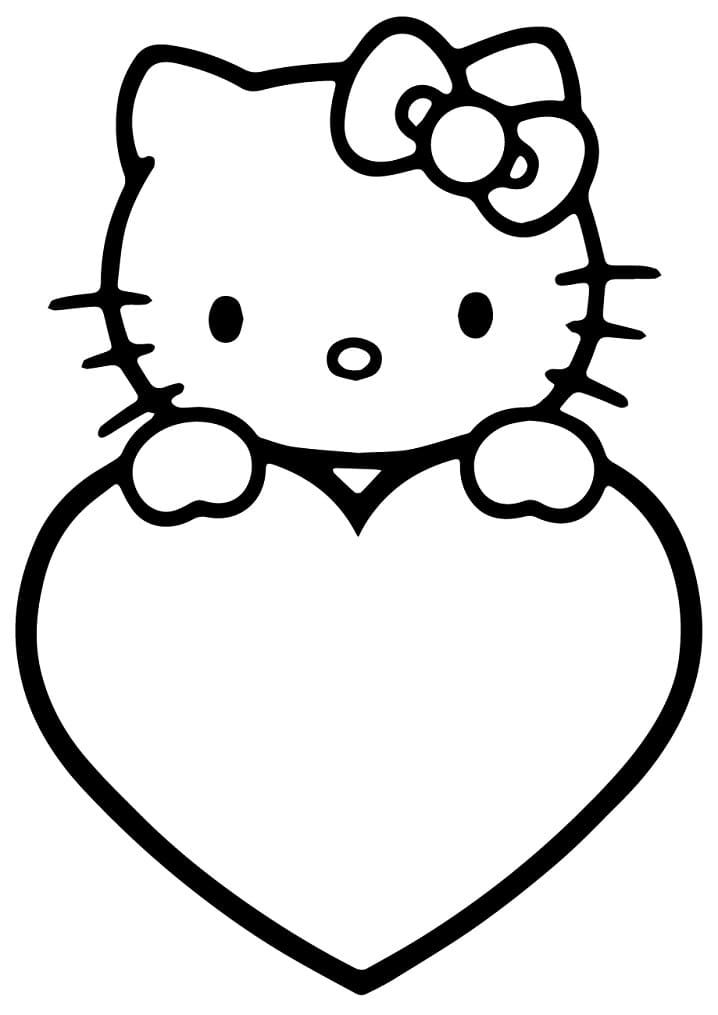 hello kitty with bear coloring pages