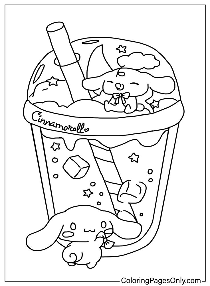 hello kitty with dolphin coloring pages