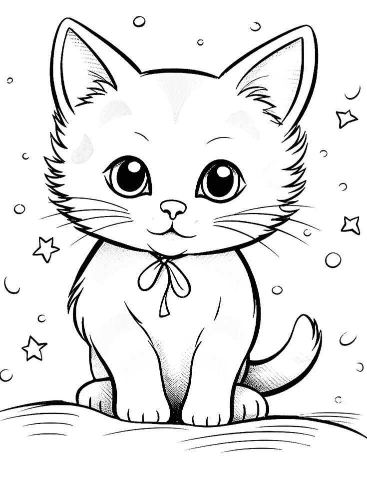 kitten coloring picture