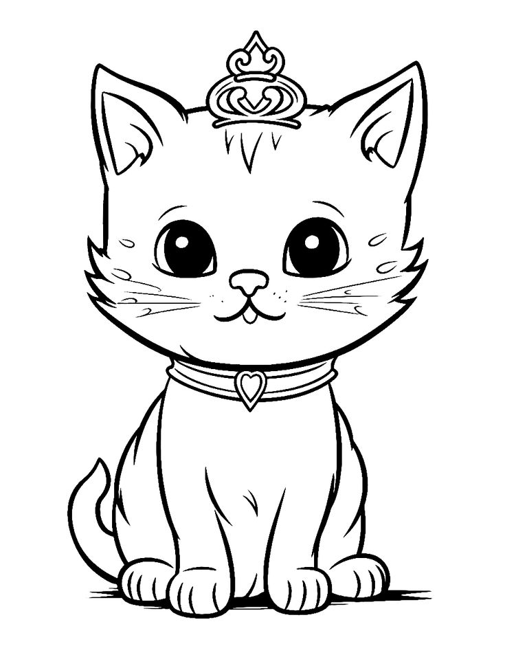 kitten colouring page