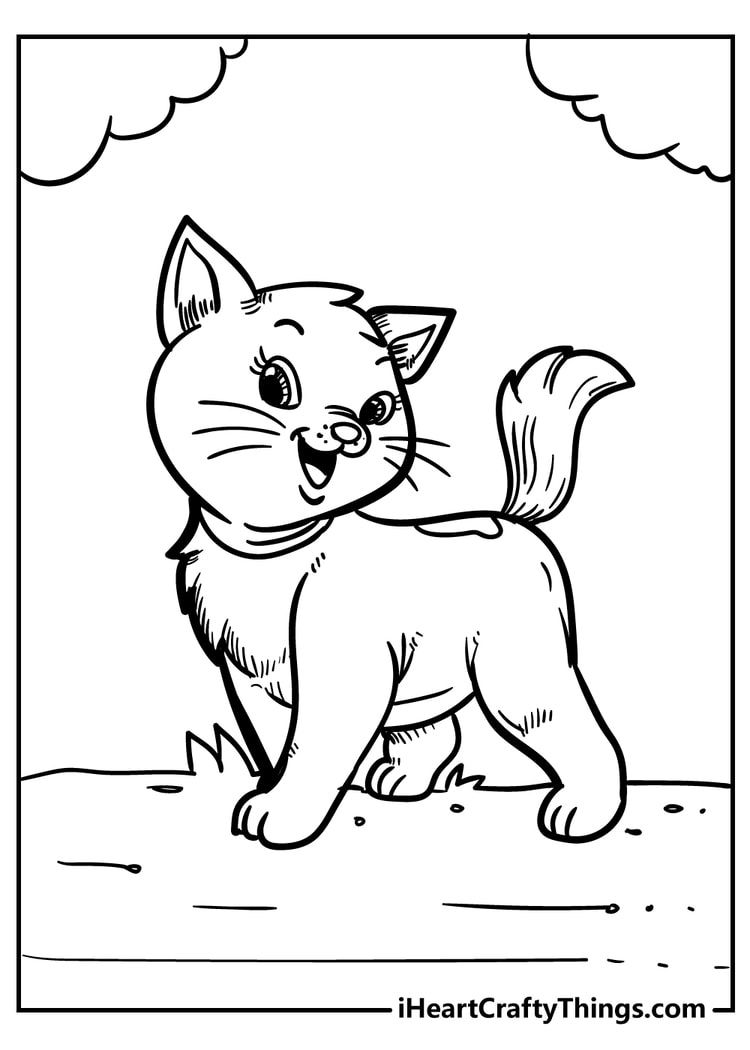 kitty colouring page