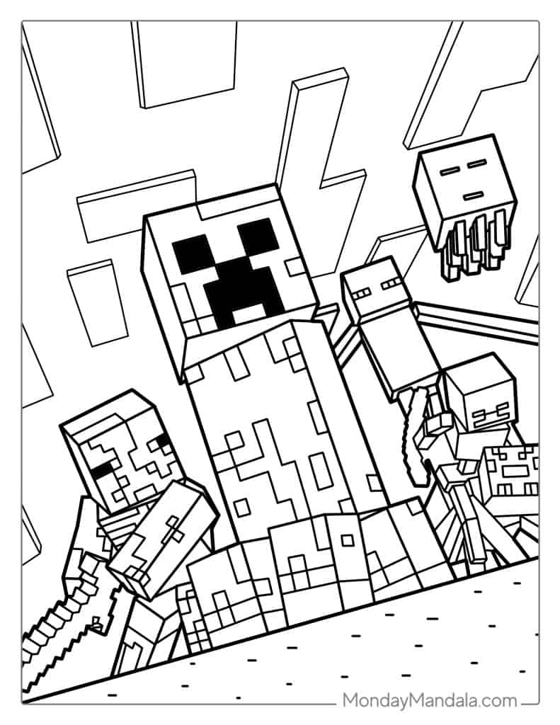 Minecraft Coloring Pages for Kids 158