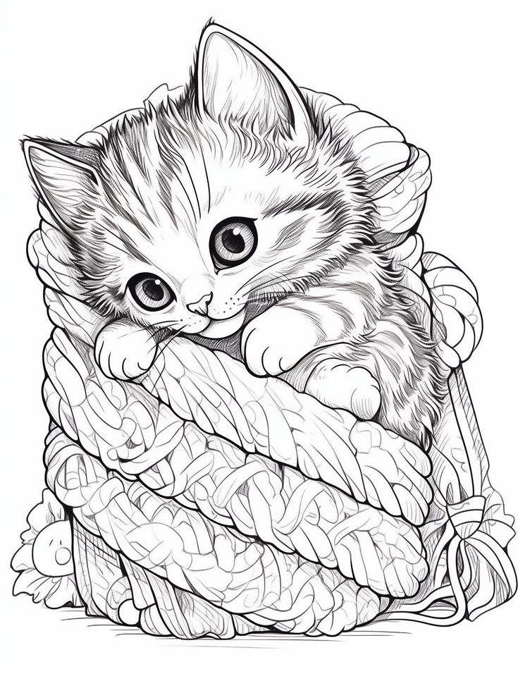 pictures to color of kittens