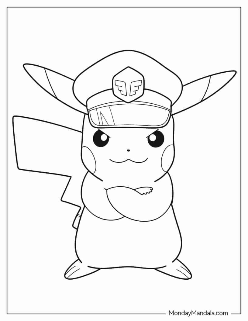 pikachu coloring page christmas