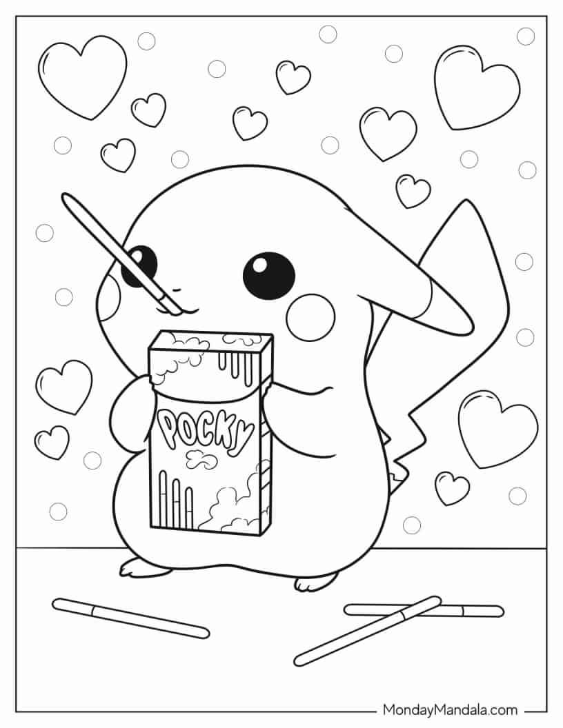 pikachu costume coloring page