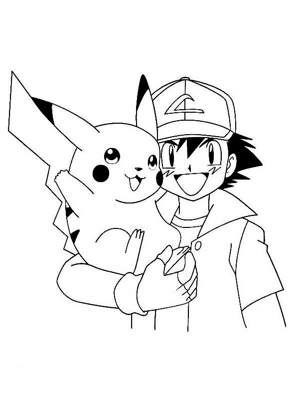 pikachu family coloring page