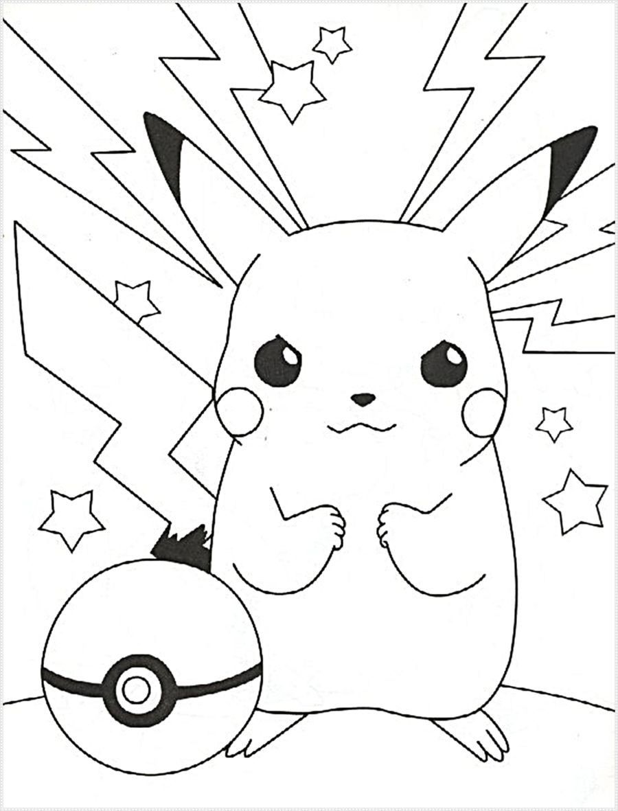 pikachu pokemon ball coloring page