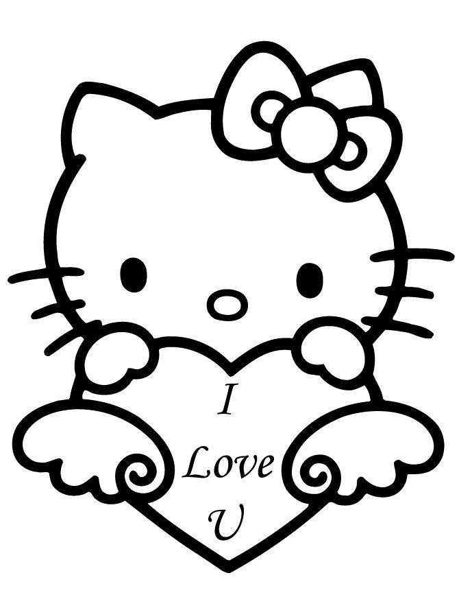 pusheen and hello kitty coloring pages