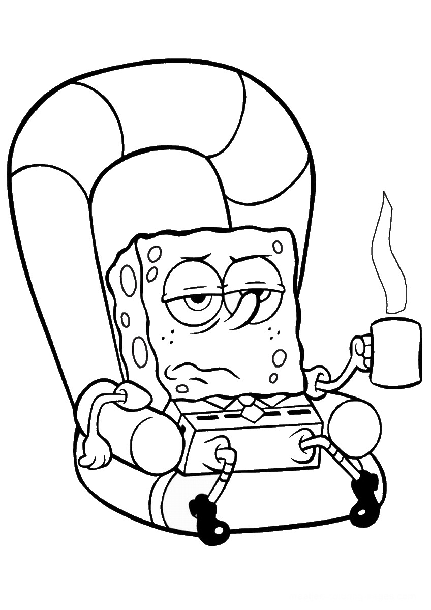 Spongebob Cartoon Coloring Pages Printable 100