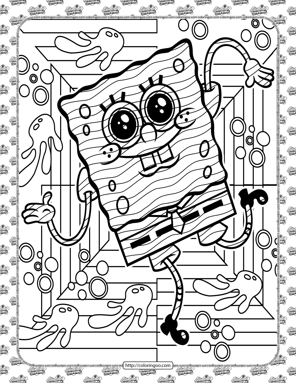 Spongebob Cartoon Coloring Pages Printable 102